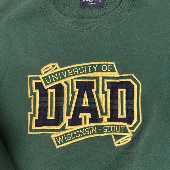 Jansport Vtg University of Winsconsin Stout Dad Sweatshirt‎ Sweater Mens Large - Picture 3 of 7
